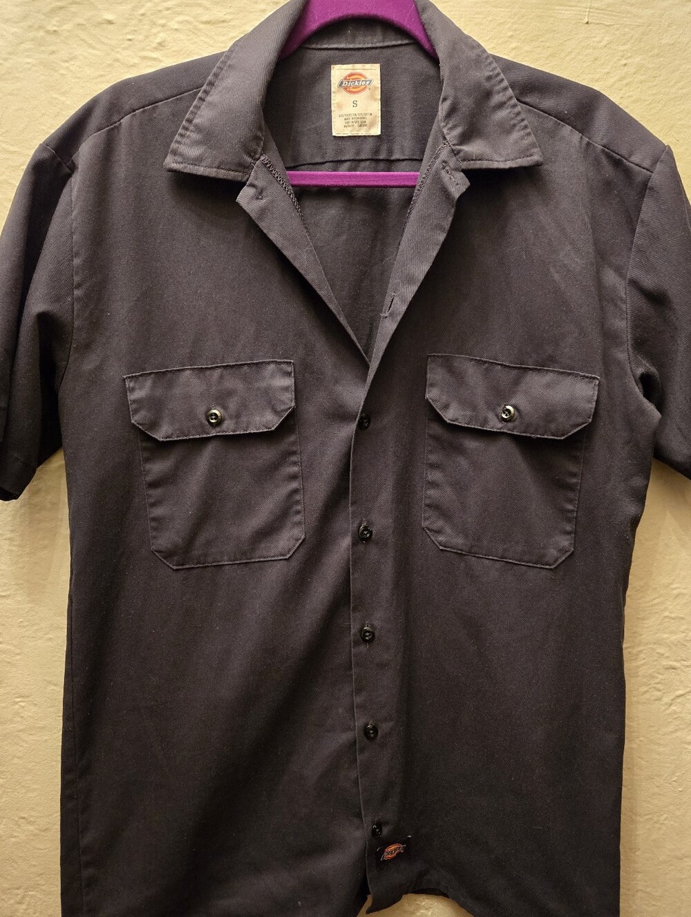 Dickies Black Short Sleeve Work Shirt Small Y2K Skate Utility Button Up